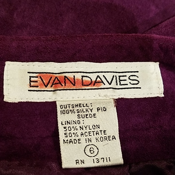 Vintage Evan Davies Purple Suede Skirt 6 - Picture 4 of 4